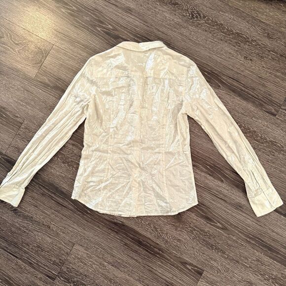 J. Crew Shimmer Champagne Button Up - Picture 8 of 8
